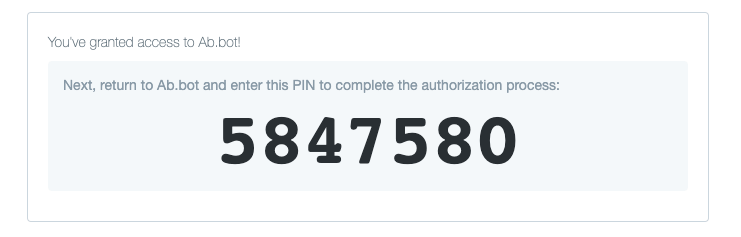 Screenshot of an access PIN: 584780